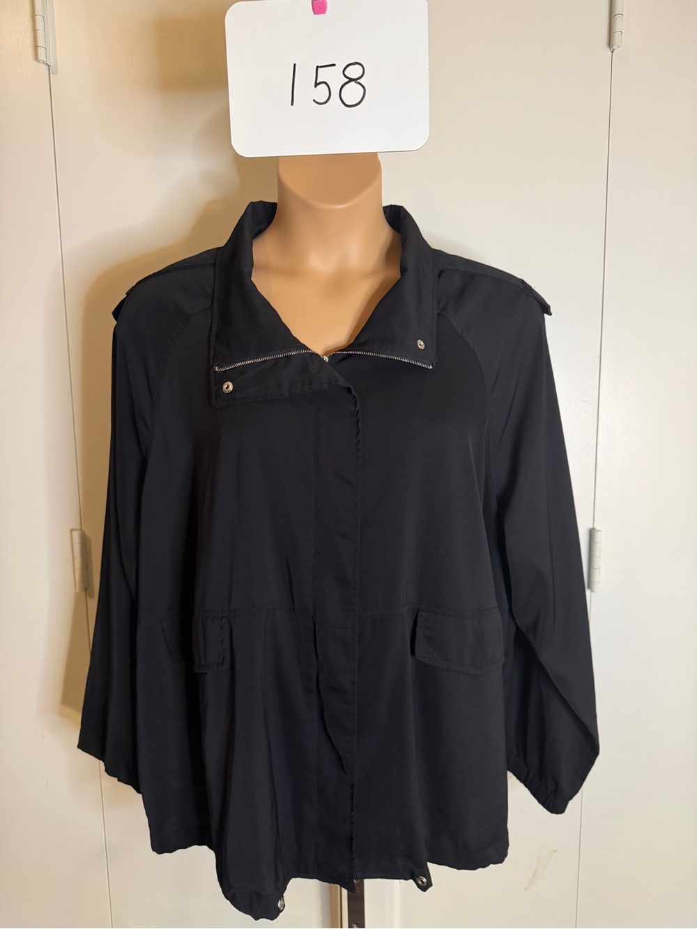 Lane Bryant Black Trench-Style Lightweight Jacket
